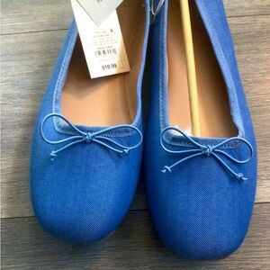 Blue ballet a new day NTW flats with a bow detail #balletshoes